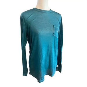 MAGELLAN long sleeve boyfriend fit sheer top women size xs